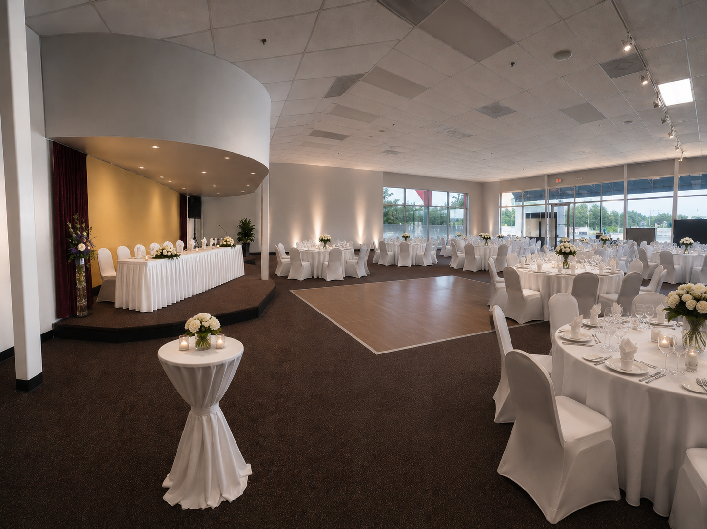 Elegant ballroom reception setup